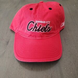NEW Kansas City Chiefs Hat Cap Adult Strap Back Red‎ NFL Football Reebok Mens
